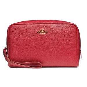 Coach Red Leather Cosmetic Case